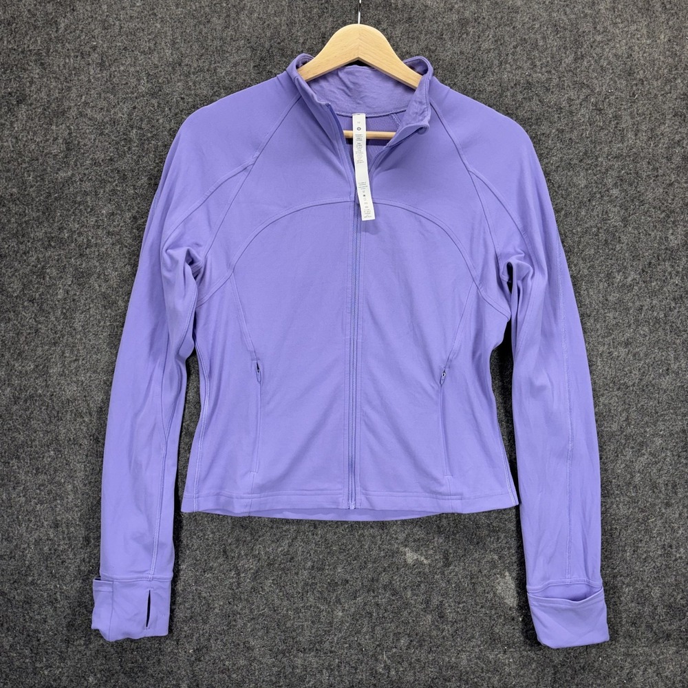 Lululemon Define Cropped Jacket Nulu Full Zip Women 10 Purple Athleisure LW3FRUS